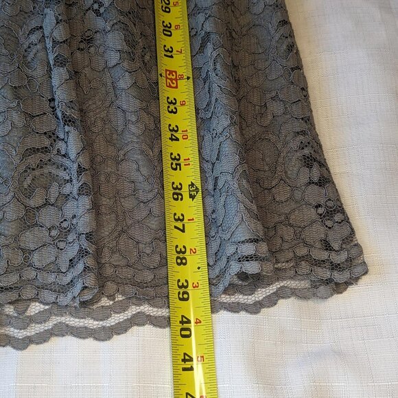 David's Bridal Taupe Lace Sleeveless Dress - Picture 3 of 7